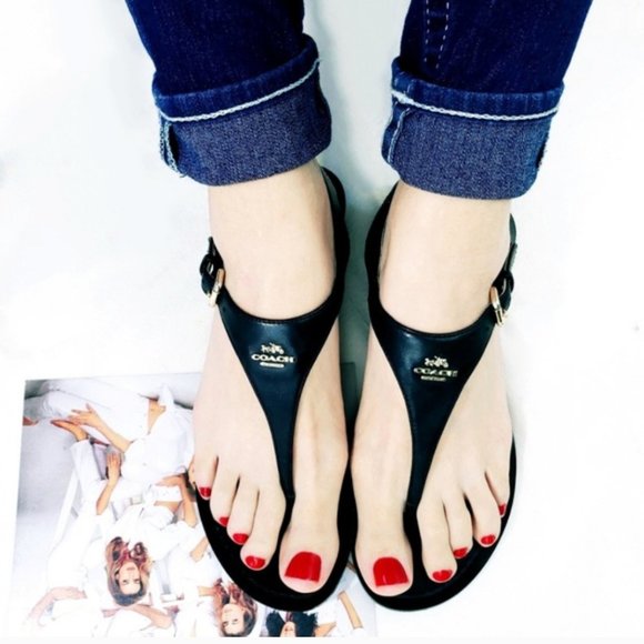 Coach Shoes - Coach Vitalia Thong Wedge Sandals 8